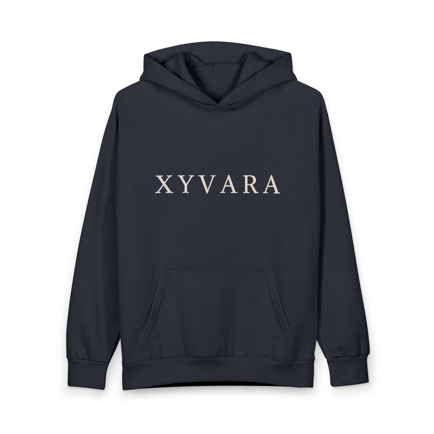 XYVARA Minimalist black Hoodie — Logo Pullover Sweatshirt